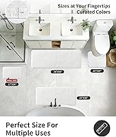 Vista 2 de ILANGO White Bathroom Rugs 32" × 20" Non Slip & Super Absorbent Extra Thick Soft, Washable Bath Mat for Floor, Microfiber Plush Shaggy Bath Rug with