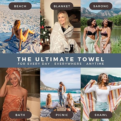 Miniatura 3 de FESHKA Pathfinder - Toalla de playa turca sin arena (37 x 67), toalla de baño de secado rápido, manta de playa de gran tamaño, ligera para viajes,