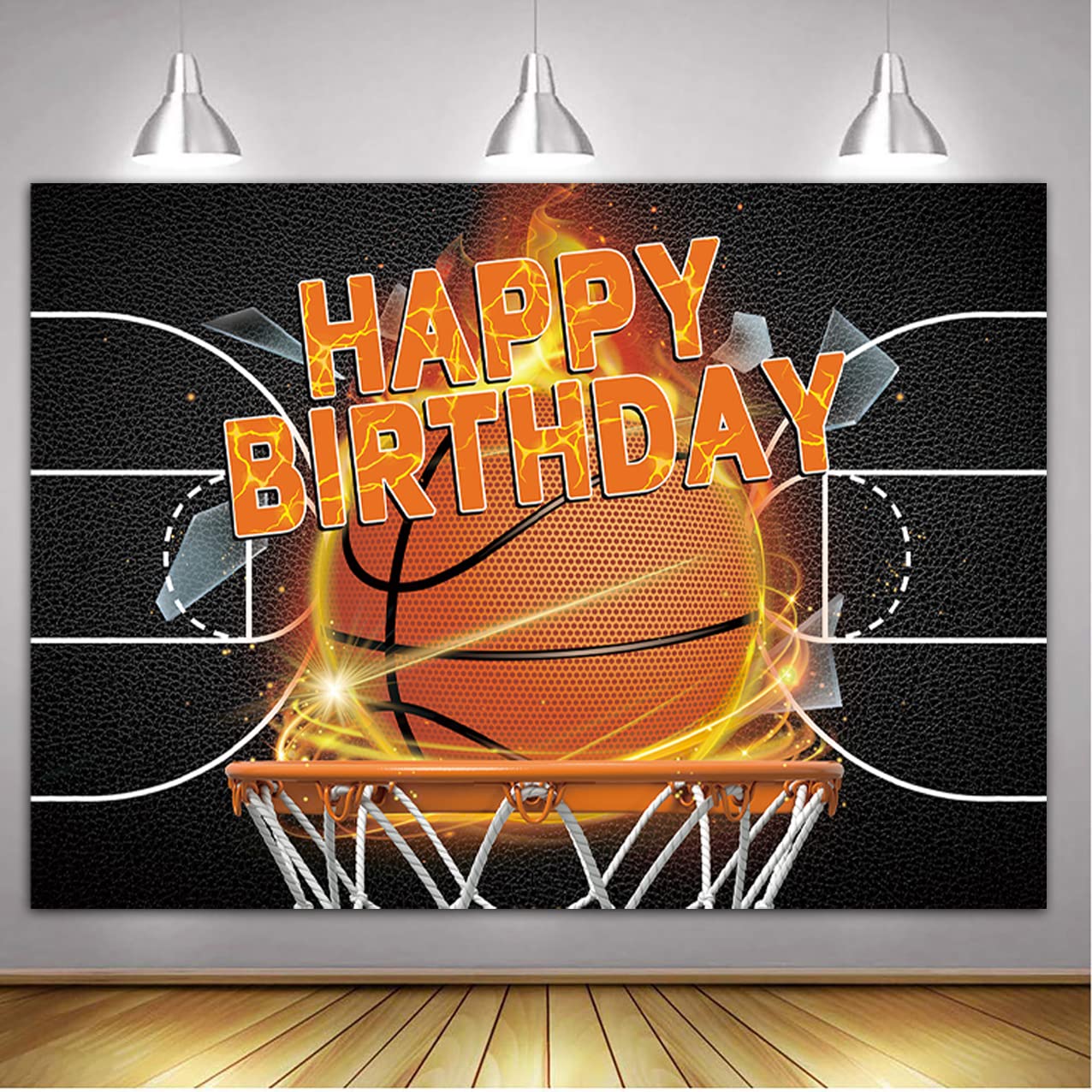 Sfondo Compleanno Basket 1.5x0.9m - Decorazione Party Per Bambini - Vinile Resistente Per Foto E Video - Foto 5