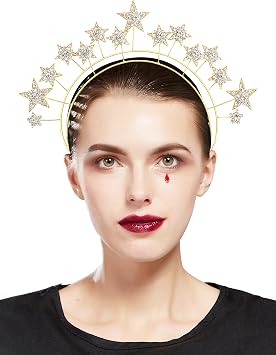Coucoland Star Halo Crown Headband - Gold Stars Headpiece Costume Goddess Celestial Tiara Headdress