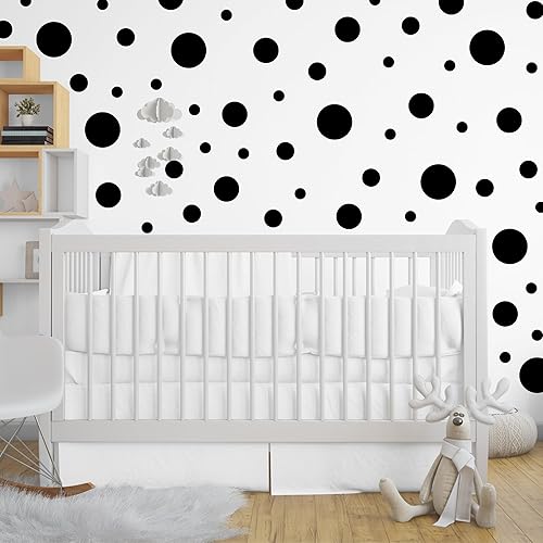 Miniatura 3 de Juego de 100 calcomanías de vinilo para pared, varios lunares para guardería, habitación de niños y decoración de baño, adhesivo extraíble, seguro