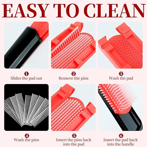 Miniatura 5 de Juego de cepillos para el cabello rizado, desenredante para cabello afroamericanoafricano texturizado 3a a 4c, cepillo desenredante para mujeres,