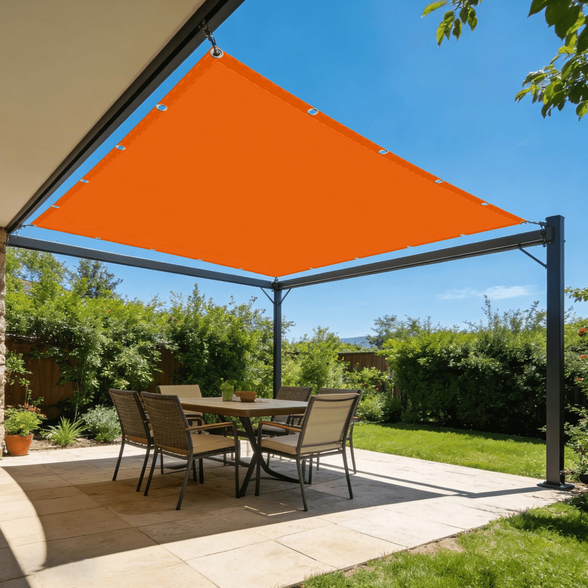 Toile ombrage étanche orange 140 x 360 pour aménagement extérieur jardin et terrasse
