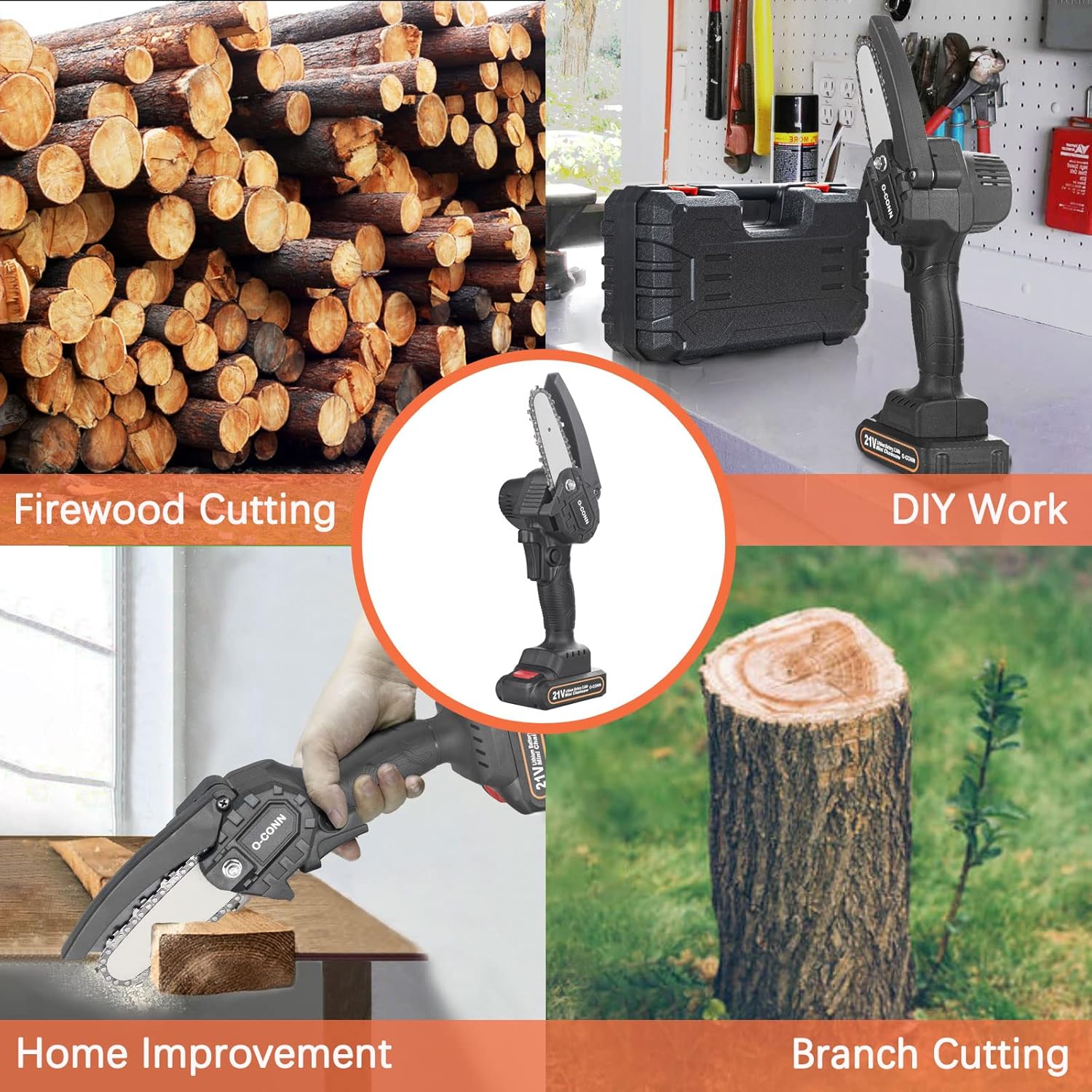 O-CONN Mini Chainsaw Battery Replacement, 21V MAX 2000mAh Rechargeable Battery, Cordless Electric Portable Handheld Chainsaw Accessories (Model 1) - Image 6