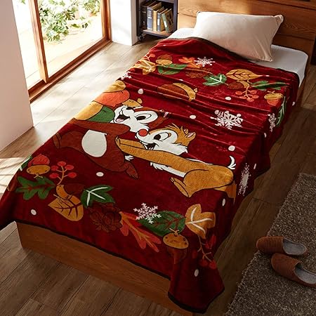 Amazon Co Jp ベルメゾン ディズニー 毛布 マイクロファイバー なめらか ブランケット 毛布 チップ デール クリスマス ホーム キッチン