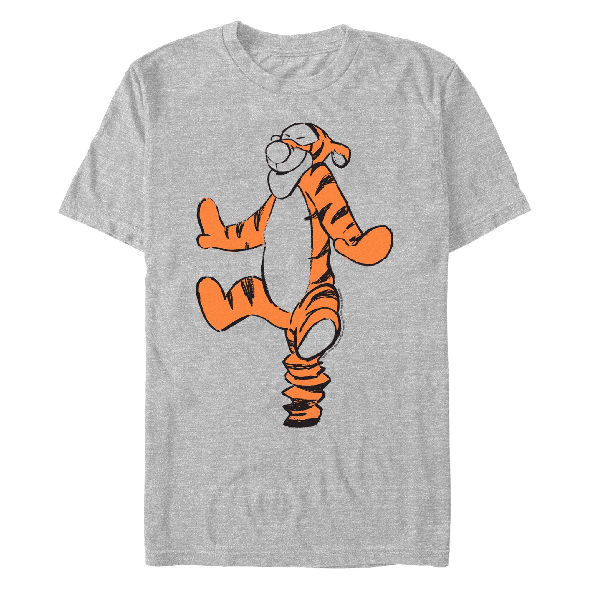 Disney Winnie The Pooh Basic Sketch Tigger Men's Tops Short Sleeve Tee Shirt