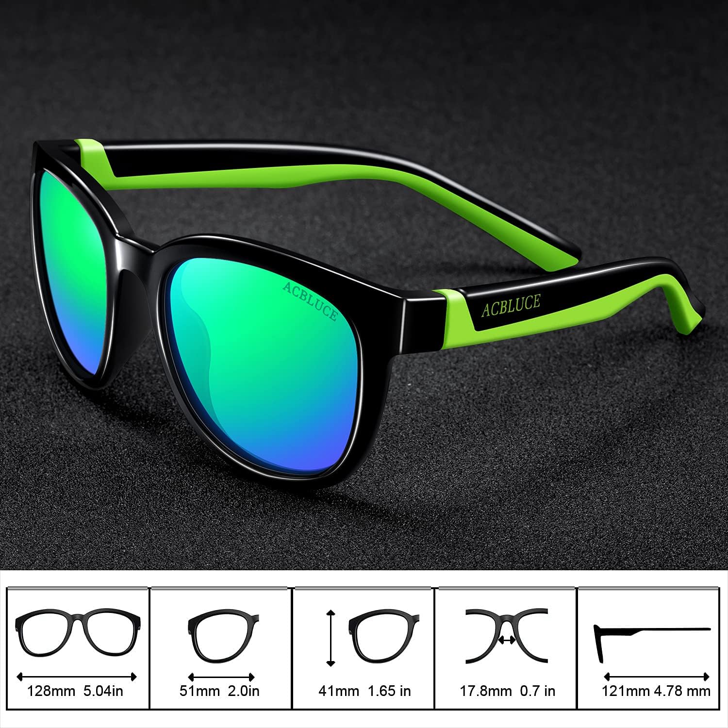 Two Pair Kids Polarized Sports Sunglasses TPEE Frame with Adjustable Strap for Boys Girls Age 6-12