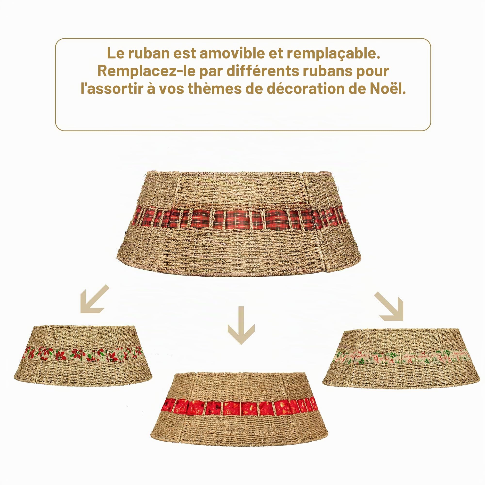 Piéd de Sapin de Noël Collier Jupe Décoration Arbre
