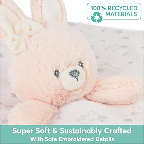 Miniatura 3 de GUND Manta de peluche de conejo suave y sostenible hecha de materiales 100% reciclados, para bebés y recién nacidos, rosacrema, 10 pulgadas