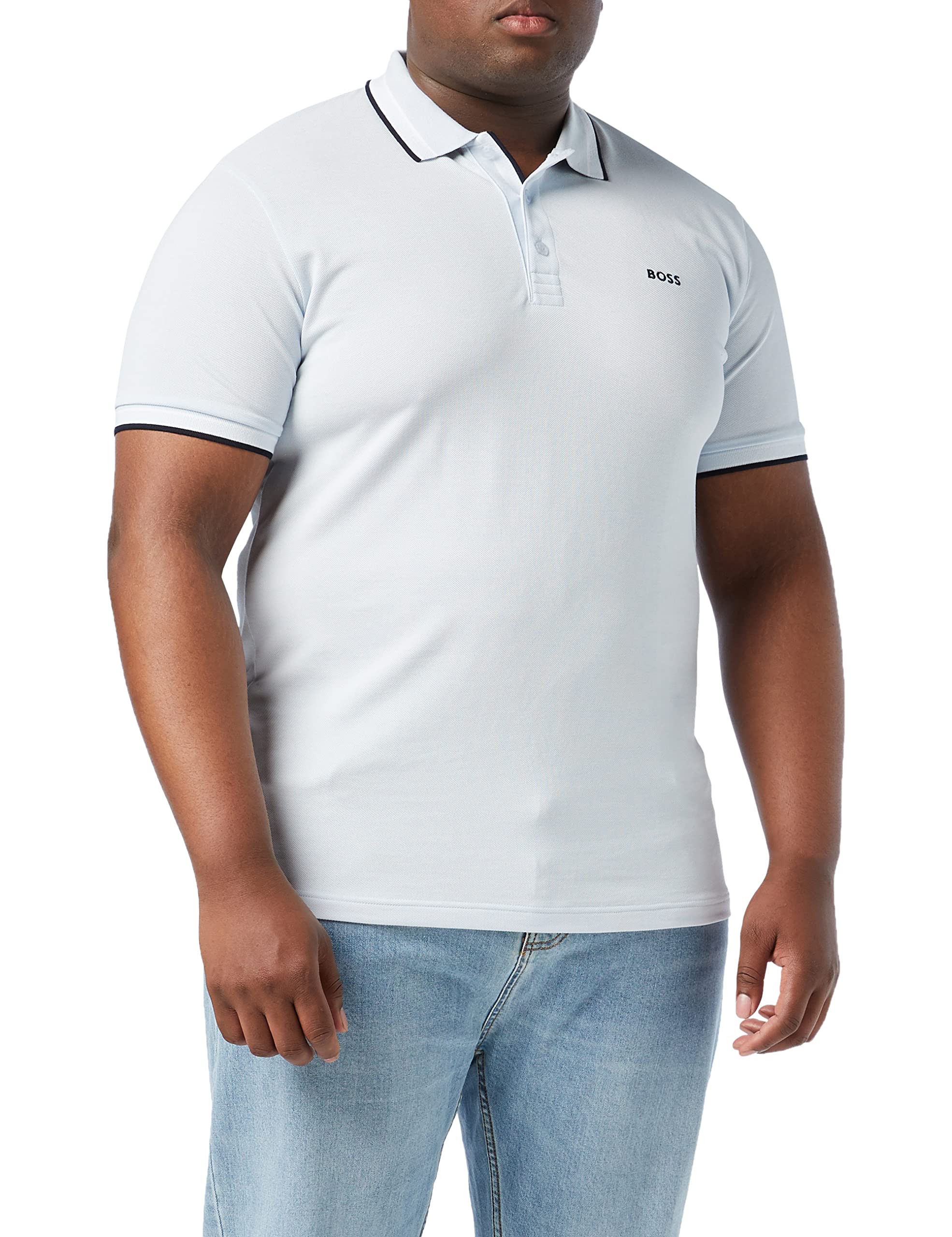 BOSS Mens Paddy Contrast-Logo Paddy Polo Shirt in Cotton piqué