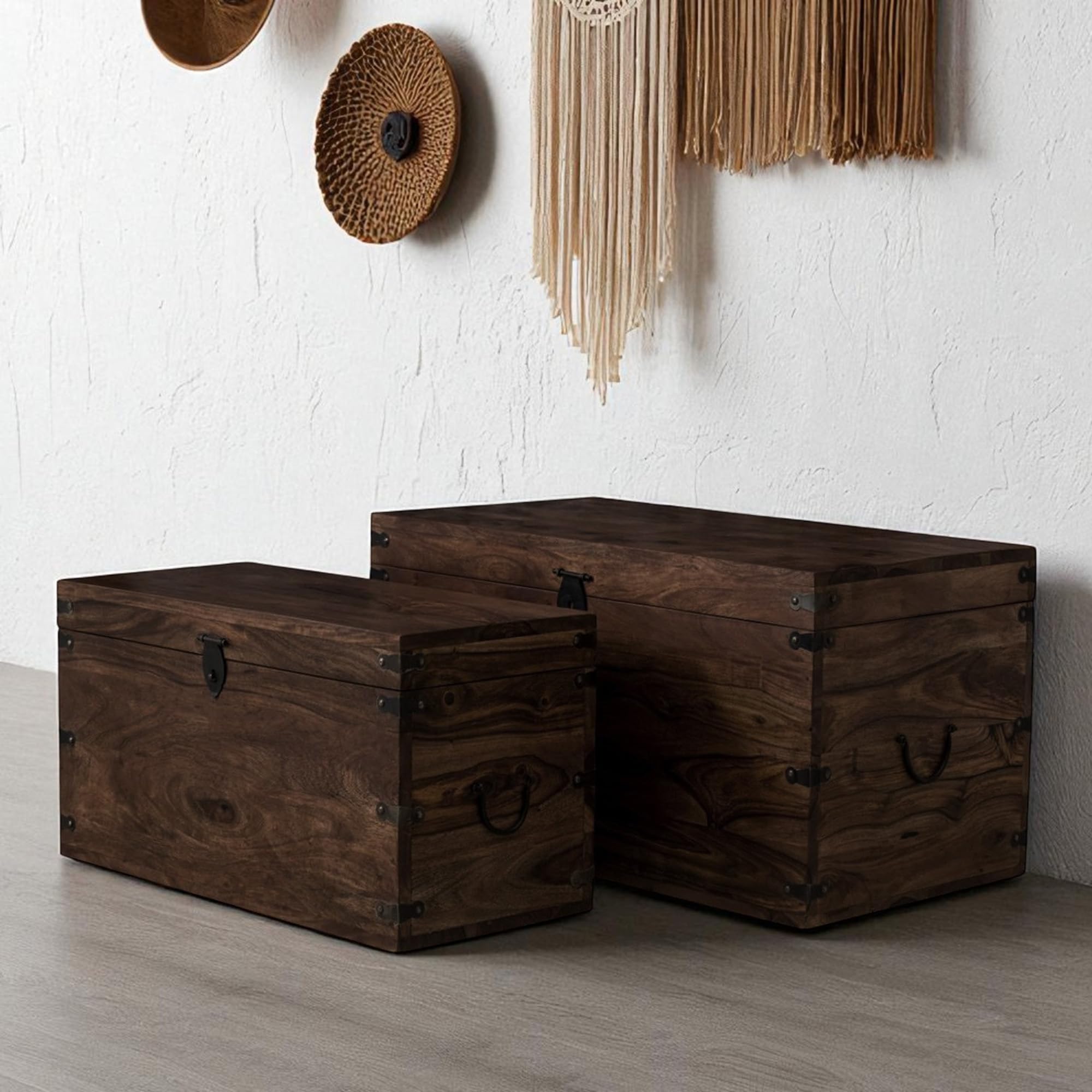 The Attic Georgia Storage Box|Multipurpose Cabinet for Living Room & Bed room Storage|Solid Wood Classy storage|Walnut Matte Finish