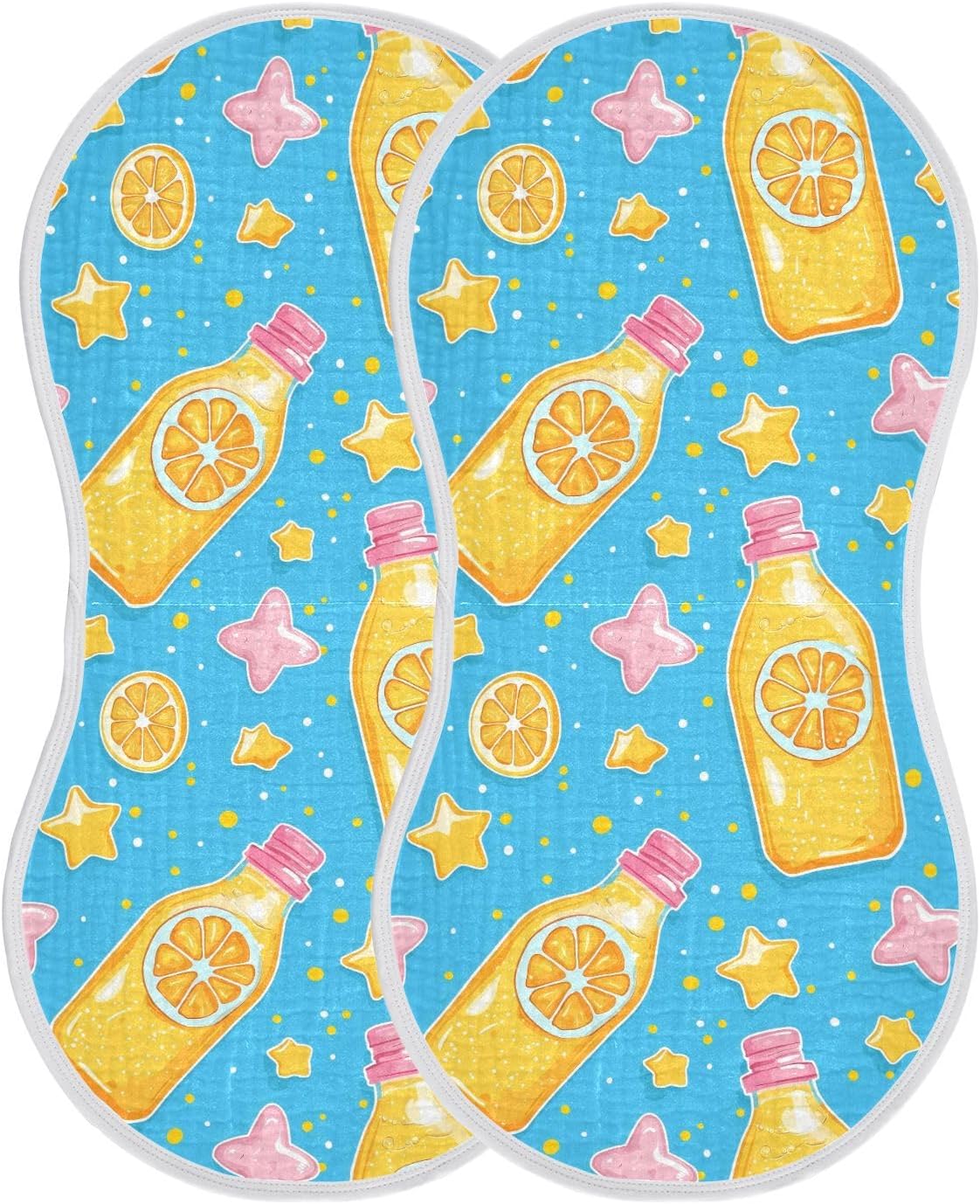 vvfelixl Baby Burp Cloths Orange Juice Bottle Baby Newborn Cotton Burping Cloths Set Babys Washcloths 4 Pack