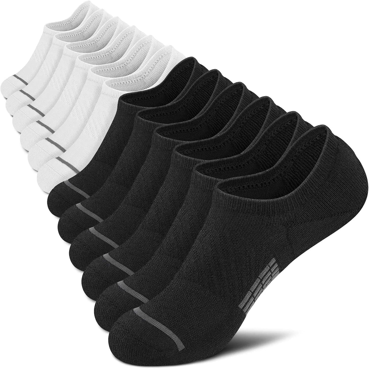 No Show Socks Men 6 Pairs Cushioned Athletic Ankle Socks Men with Non Slip