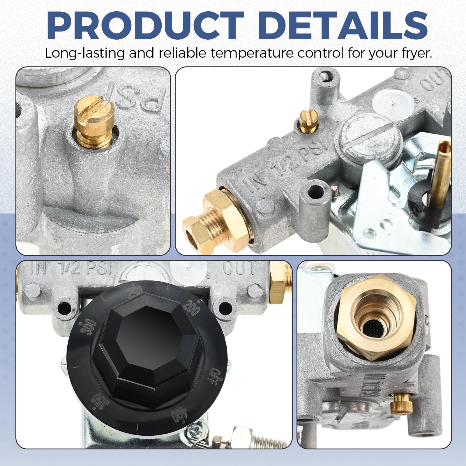 Termostato de freidora de gas compatible con Pit-co P5047588, GSA60301800, 4290-006, caja de cosas Mpt de rosca de 1/4 pulgadas, 200-400F - Repuesto para freidoras comerciales