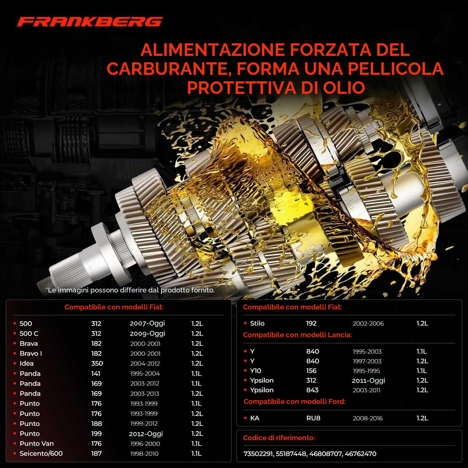 Frankberg pompa dell'olio | Compatibile con: Idea 350, Cinquecento 170, Box/Hatchback 141, Van 312 519, Bravo I 182, 312 319, Punto Van 176, Altro