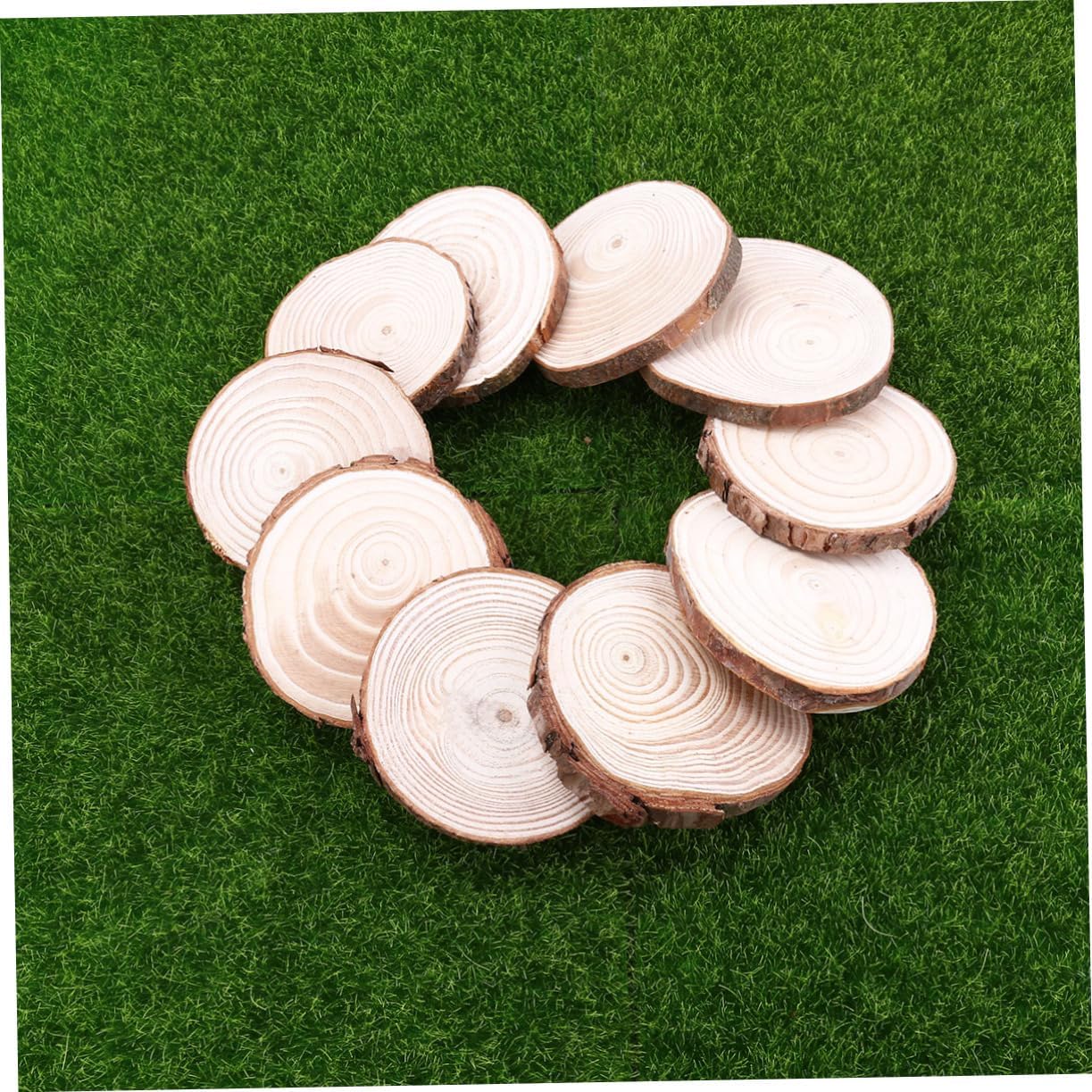 10 Pack Wood Log Slices 8-9cm Round Discs for Wedding