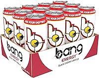 Vista 3 de Bang Energy Black Cherry Vanilla, bebida energética sin azúcar, 16 onzas (paquete de 12) Paquete de 12
