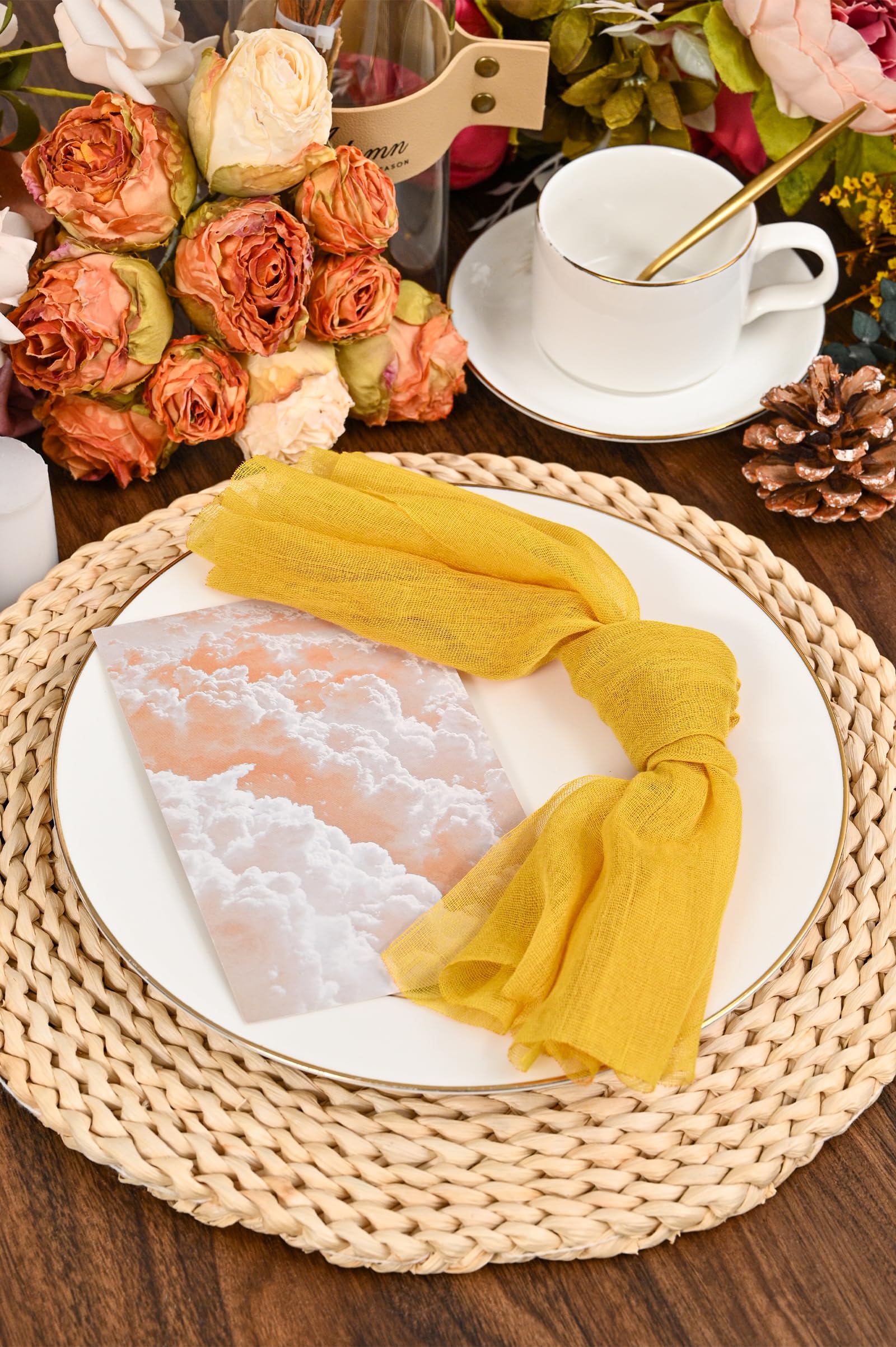 Servilletas De Tela Gruesas De Algodón Y Lino, Juego De 6 Servilletas  Suaves De 17 X, image size:1600x2404