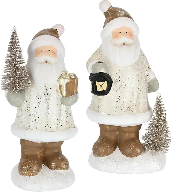 Sinterklaas Ceramic Figurine Set with Tree & Lantern - Christmas Decoration