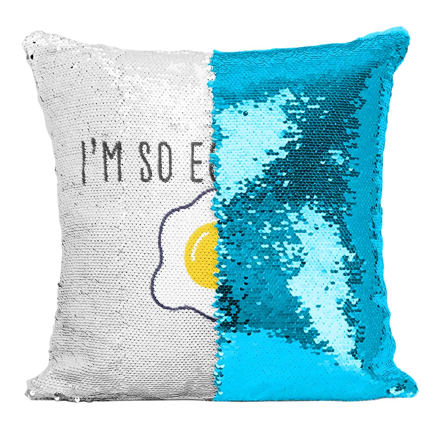 Housse sequin paillettes turquoise sur coussin drôle parfait pour un canapé moderne