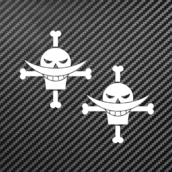 2 - Pack Anime White Beard New Gate Decal 2 - Pack Jolly Roger Pirates 4.5"