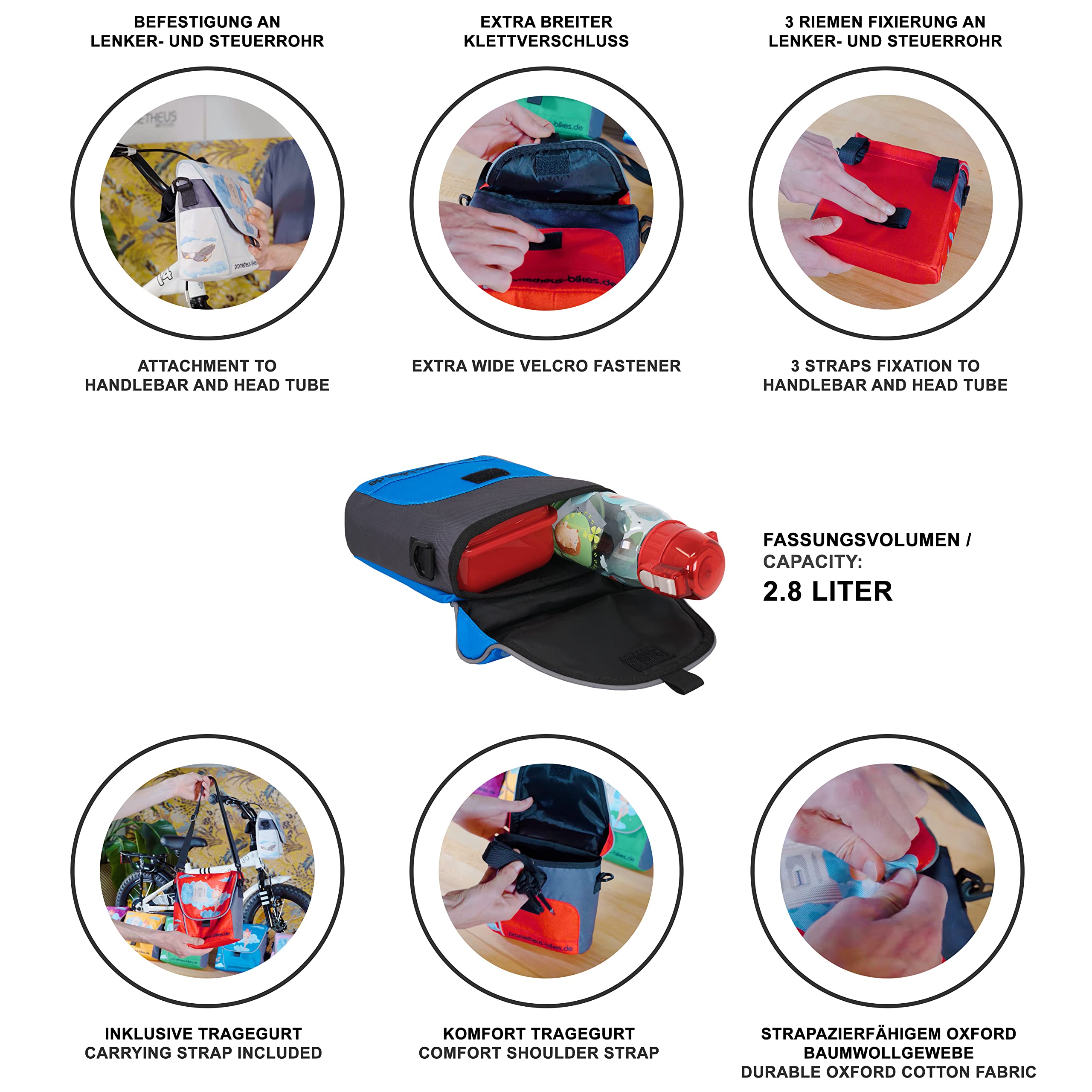 LOCAL LION Panier de vélo pour enfants, sac de guidon de vélo pour garçons et filles, le panier de vélo s'adapte à la plupart des vélos pour enfants LOCAL LION Panier de vélo pour enfants, sac de guidon de vélo pour garçons et filles, le panier de vélo s'adapte à la plupart des vélos pour enfants