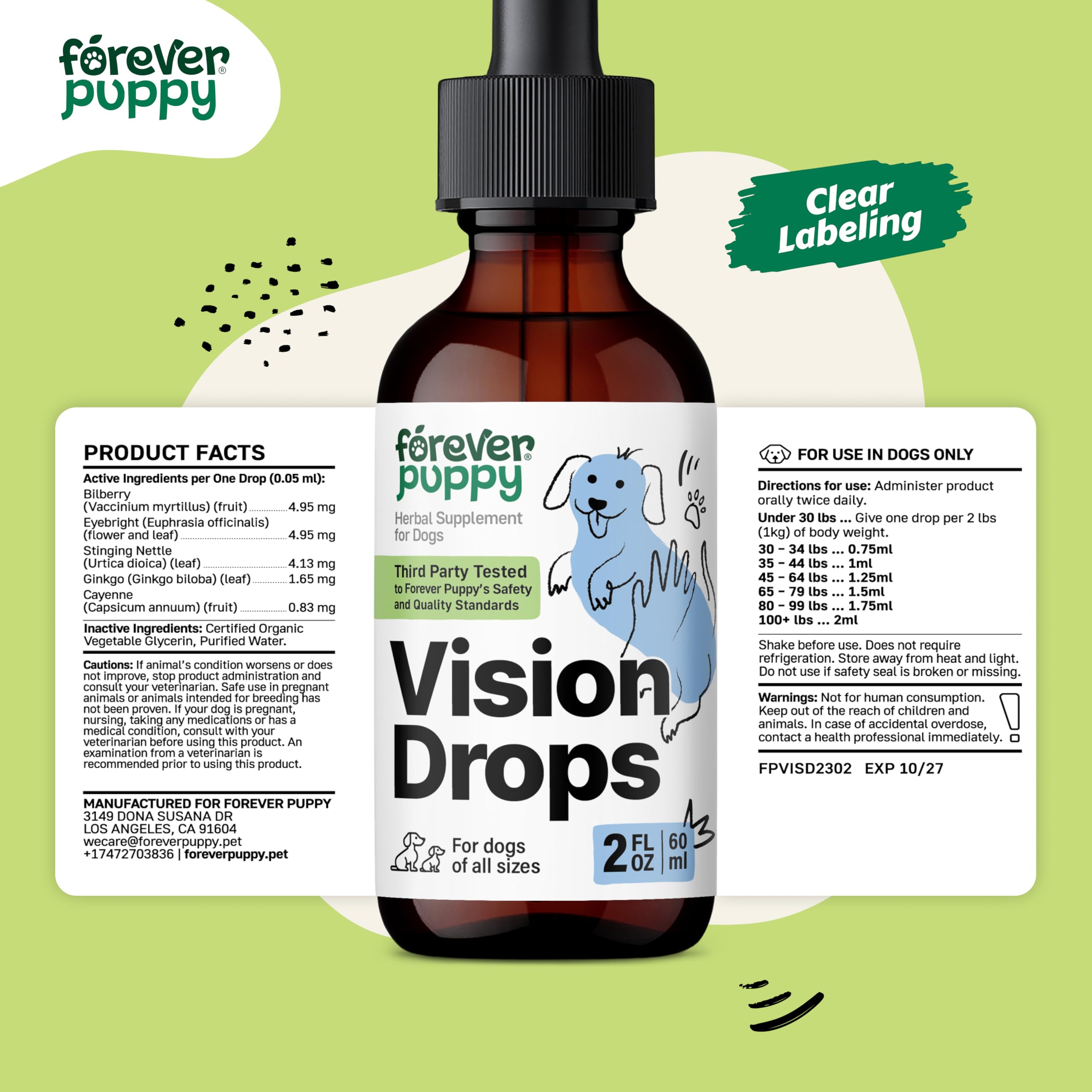 Forever Puppy Vision Supplements - Bilberry & Eyebright Drops for Dogs 2 oz — Amazon image 8