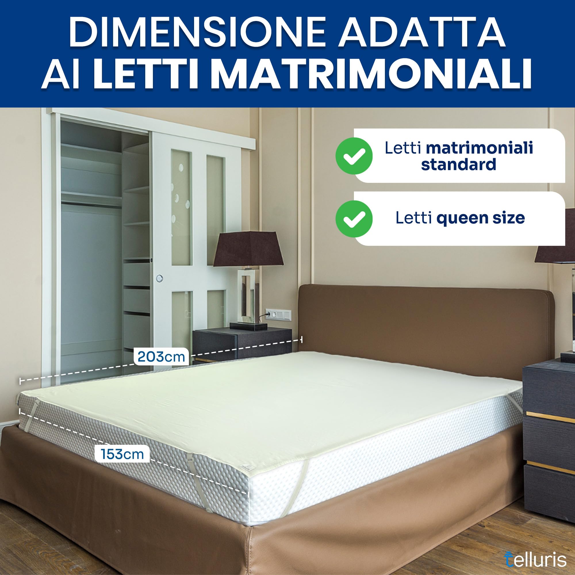 Lenzuolo di Messa a Terra - Materasso Conduttivo in Filo di Rame per Benessere e Ricarica Elettrica - Equilibrio Energetico per Notte di Relax e Riduzione Stress per Uomini e Donne
