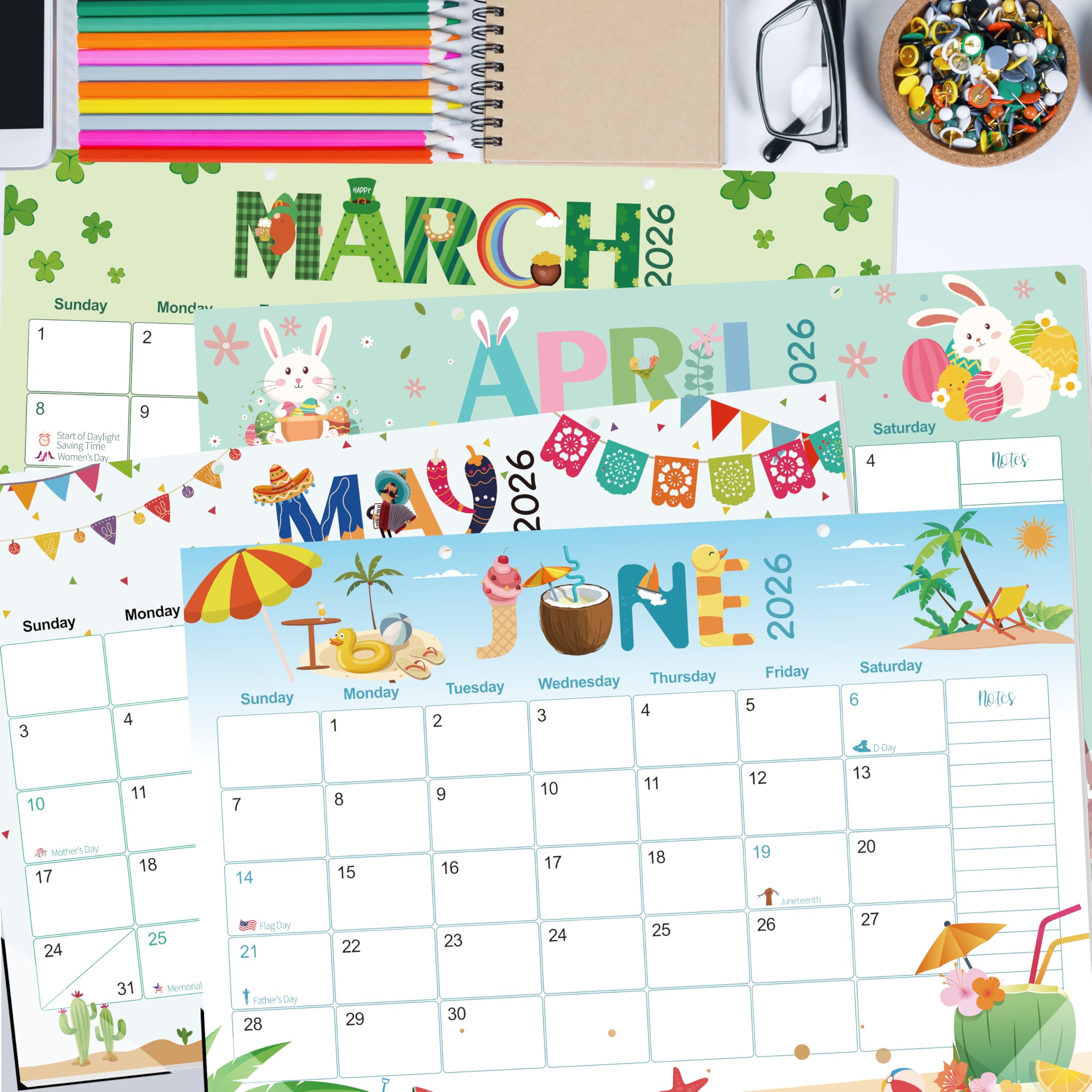 Guasslee Desk Calendar 2026-2027 18-Month from 2026 Jan - 2027 Jun 17x11 5 Large Monthly Desk Planner with — view 7