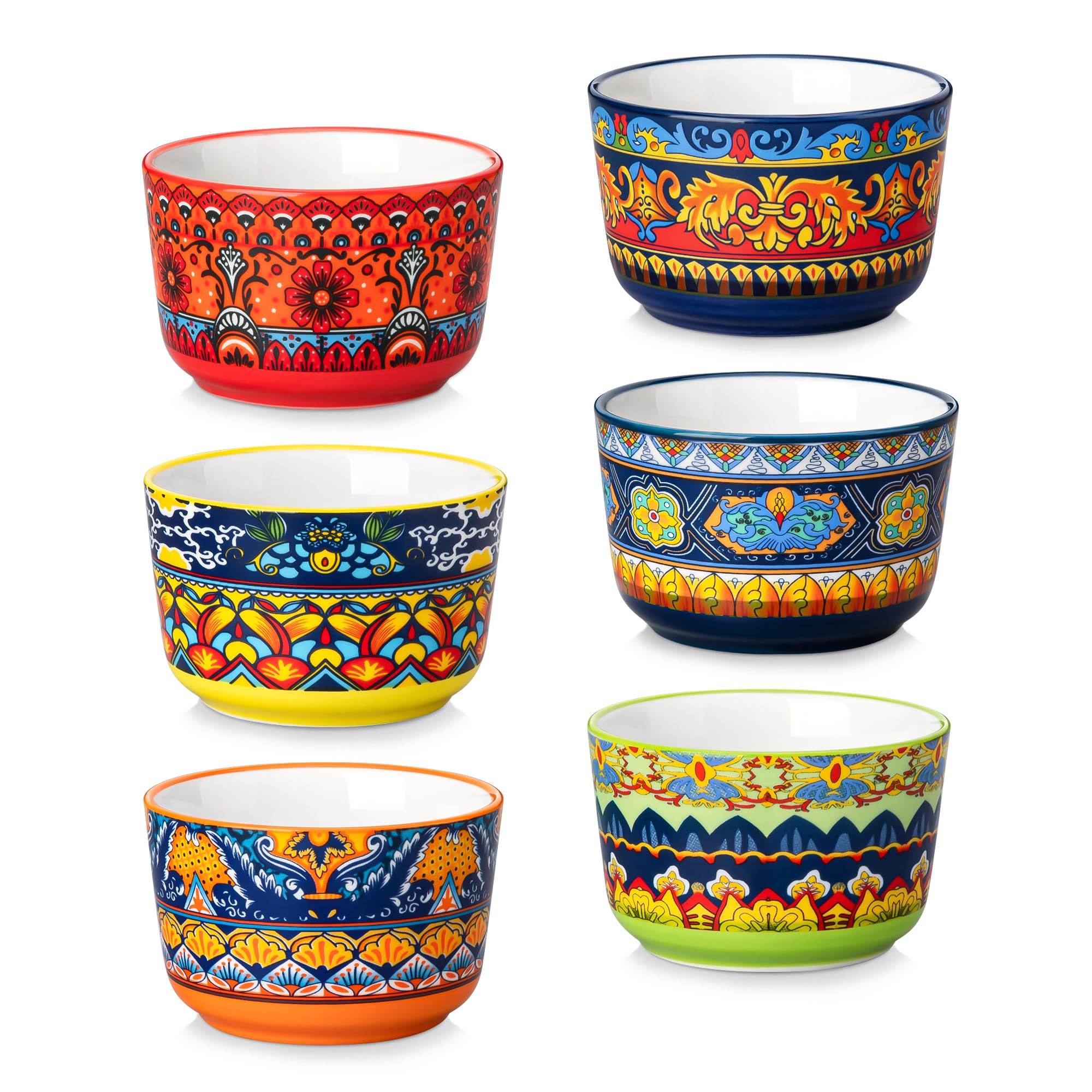 vancasso Ramekins 4 oz Oven Safe, Porcelain Souffle Baking Dishes Set of 6
