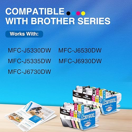 Miniatura 2 de LC3019 - Repuesto compatible con cartuchos de tinta Brother LC3017 LC3019 para impresoras Brother MFC-J6530DW, MFC-J5330DW, MFC-J6930DW,