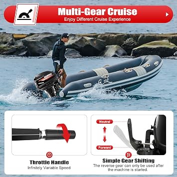 Hangkai Outboard Motor,18HP 2 Stroke Outboard Motor, Water Cooling System Boat Motor Long Shaft Heavy Duty Hangkai Outboard Motor CDI Ignition System