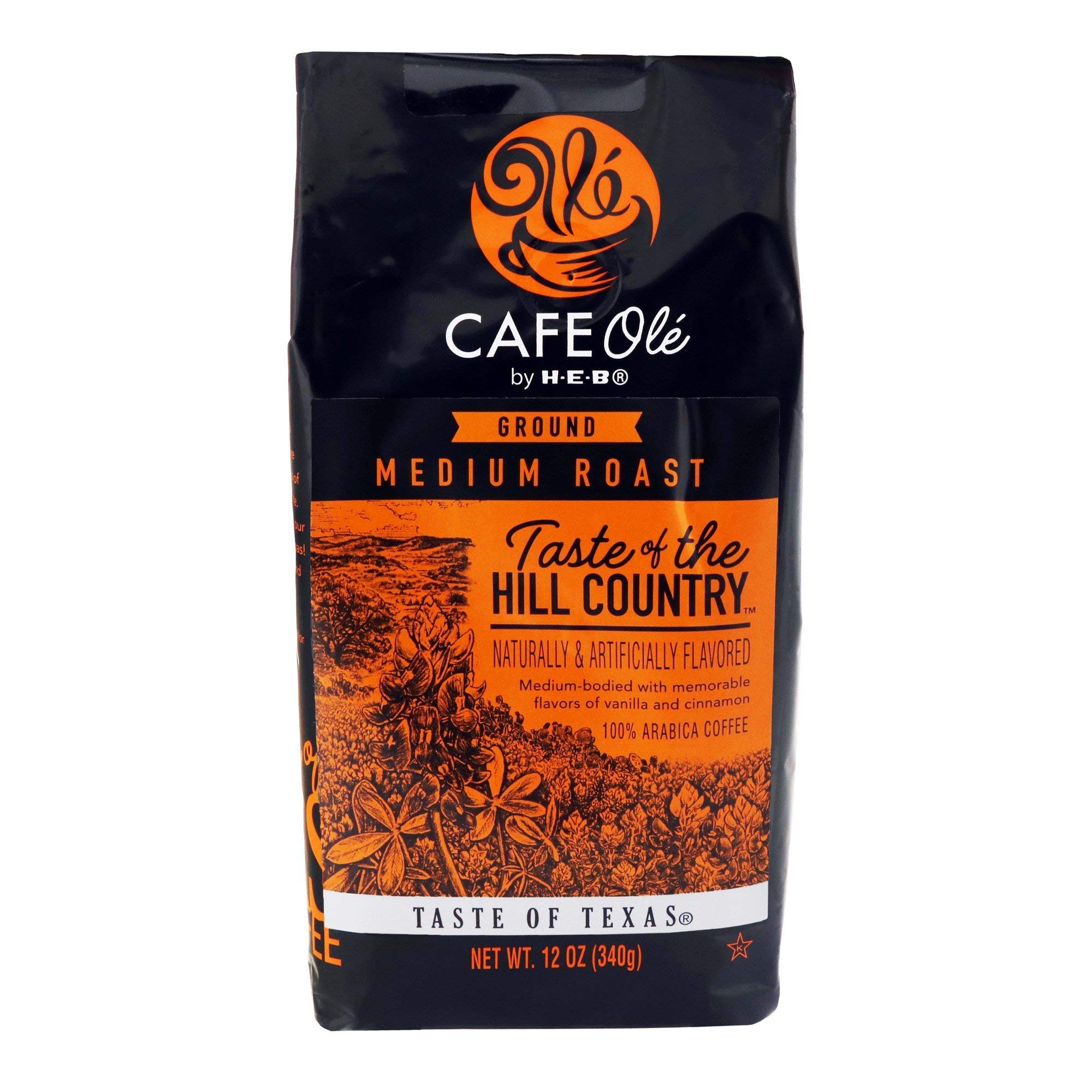 H-E-B Cafe Ole Taste Of The Hill Country Ground Coffee (Vanilla Cinnamon)12 oz, Set of 2 (24 oz Total)
