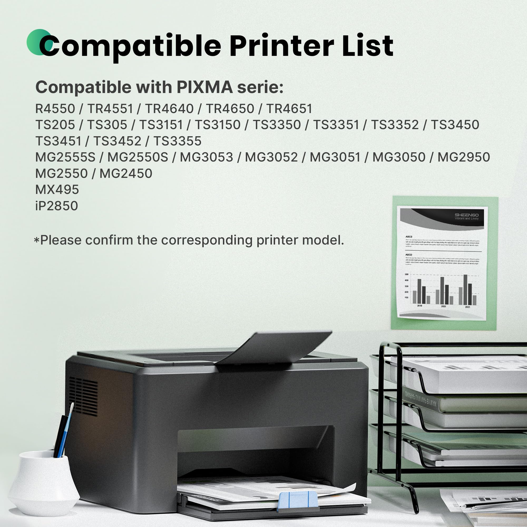 PG-545 CL-546 Ink Cartridge Replacement for Canon 545 546 XL Ink Cartridges PG-545 XL CL-546 XL for Pixma TS3150 TS3350 TS3355 TS3100 TR4550 TR4551 iP2850 MX495 MG2950 MG3050(1 Black, 1 Colour) — view 2