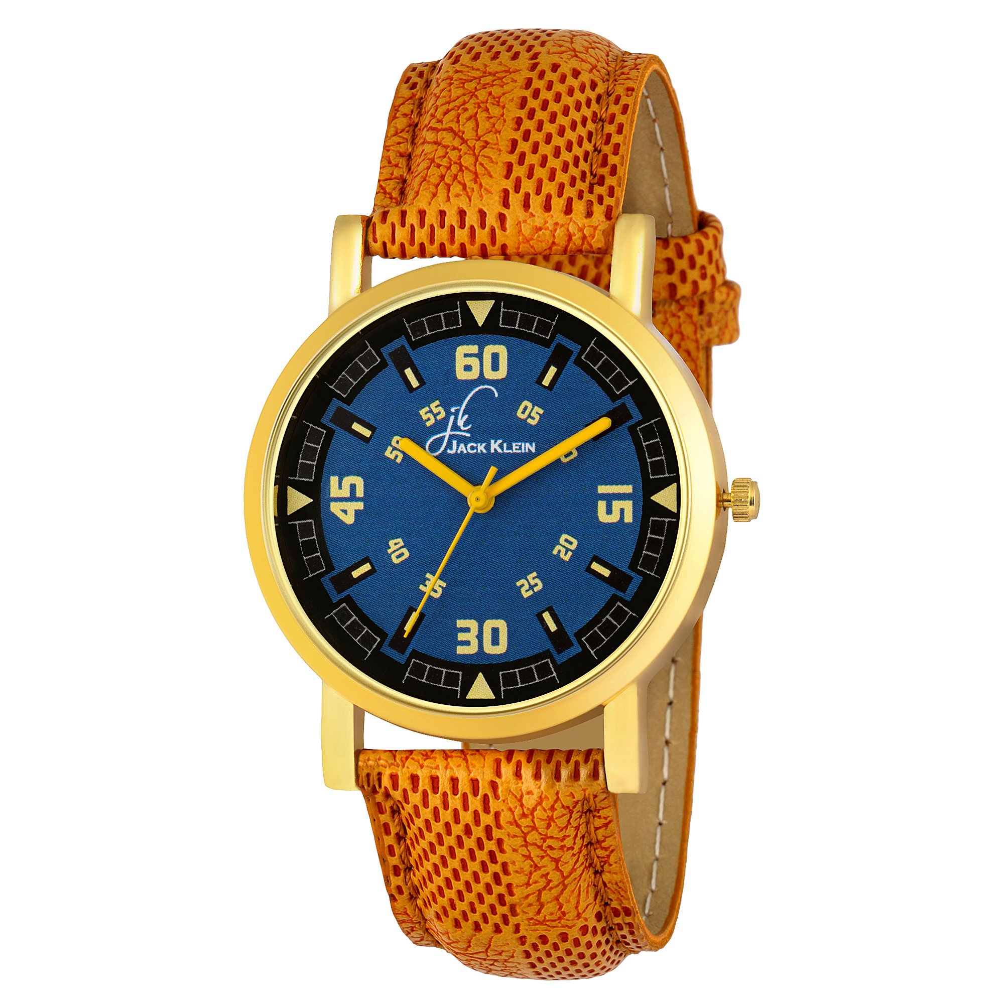 Jack KleinYellow Strap Golden Case Funky Wrist Watch