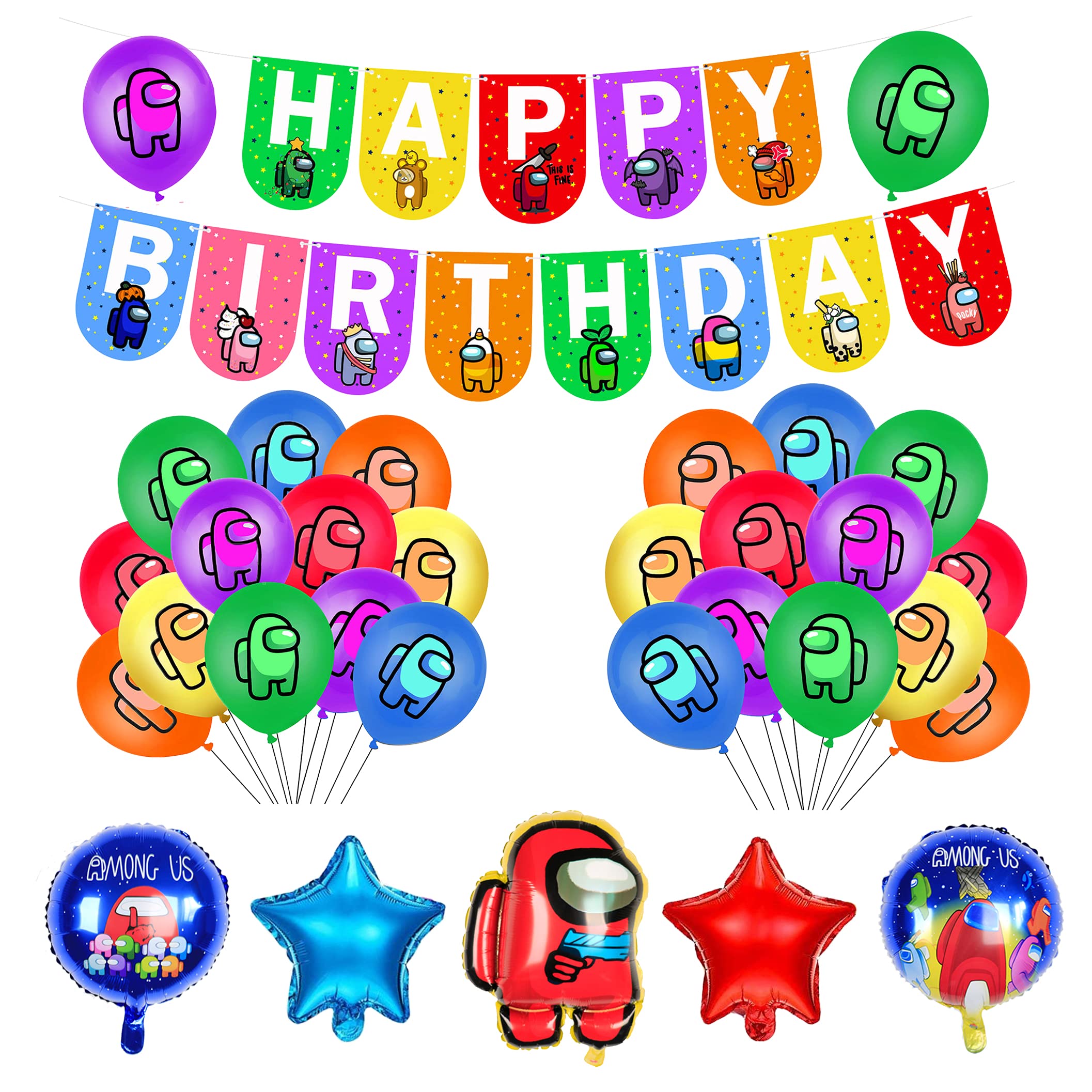 Buy Party Supplies Among Us Birthday Decorations Game Balloons Among Us