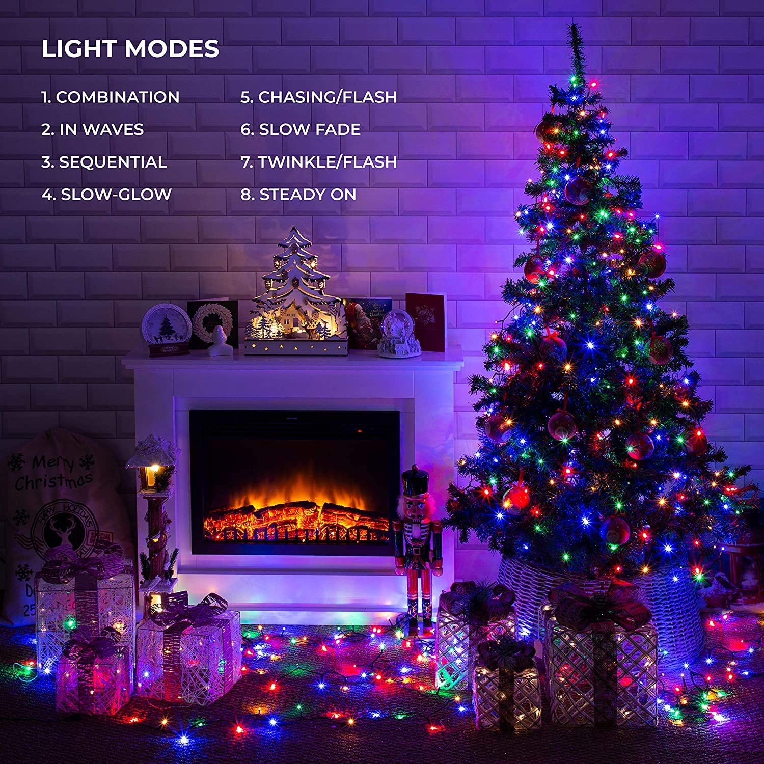 Elegear Catena Luminosa Esterno 100M 1000LEDs Impermeabile Filo Luci Catena Luminosa per Camere da Letto Giardino Feste Matrimonio con 8 Modalità di Illuminazione
