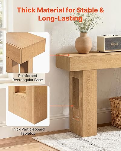 Miniatura 6 de VEVOR Mesa consola de 63 pulgadas, escritorio de granja detrás del sofá, escritorio de entrada rectangular de madera, mesa de sofá estrecha y larga,