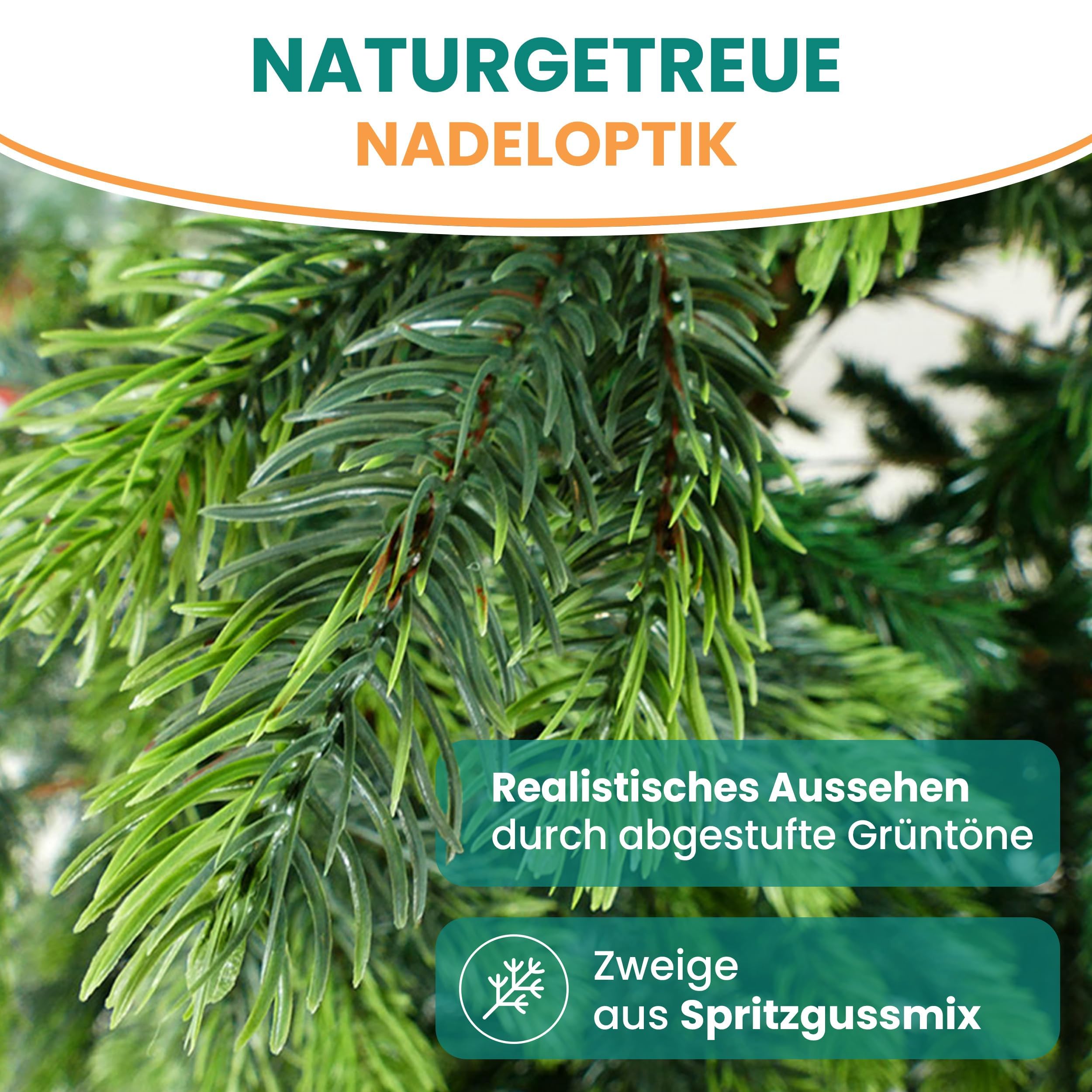 Arbre de Noël Artificiel épicéa 180 cm modèle BonTree mélange PE/PVC