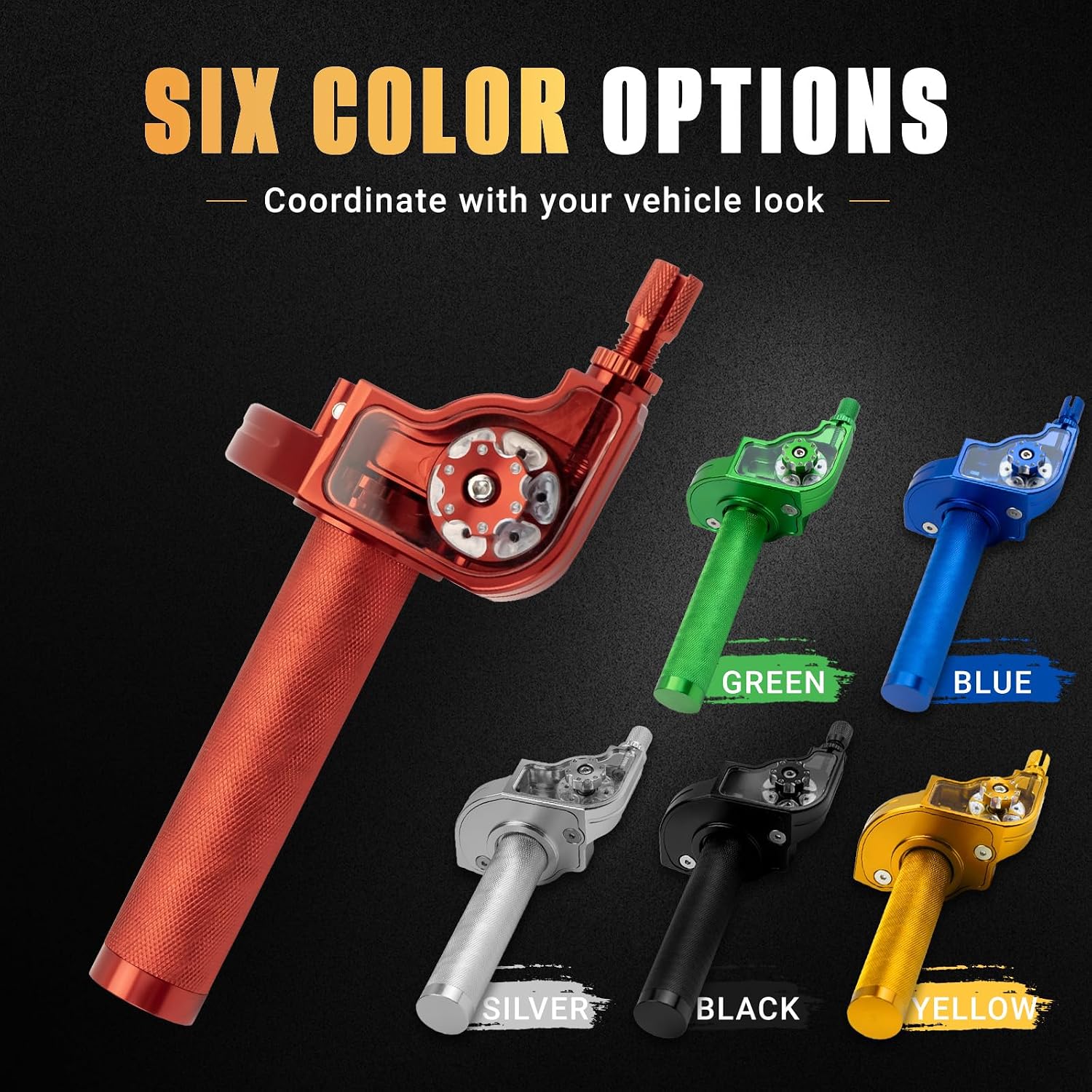 Motorcycle Throttle 7/8" 22mm CNC Aluminum Twist Throttle Grips with Rotating Shaft Throttle Cable Universal for KLX SSR TTR EXC CR XR CRF50 110 125 150 250 Dirt Pit Bike Motocross Mini Bike Quad ATV