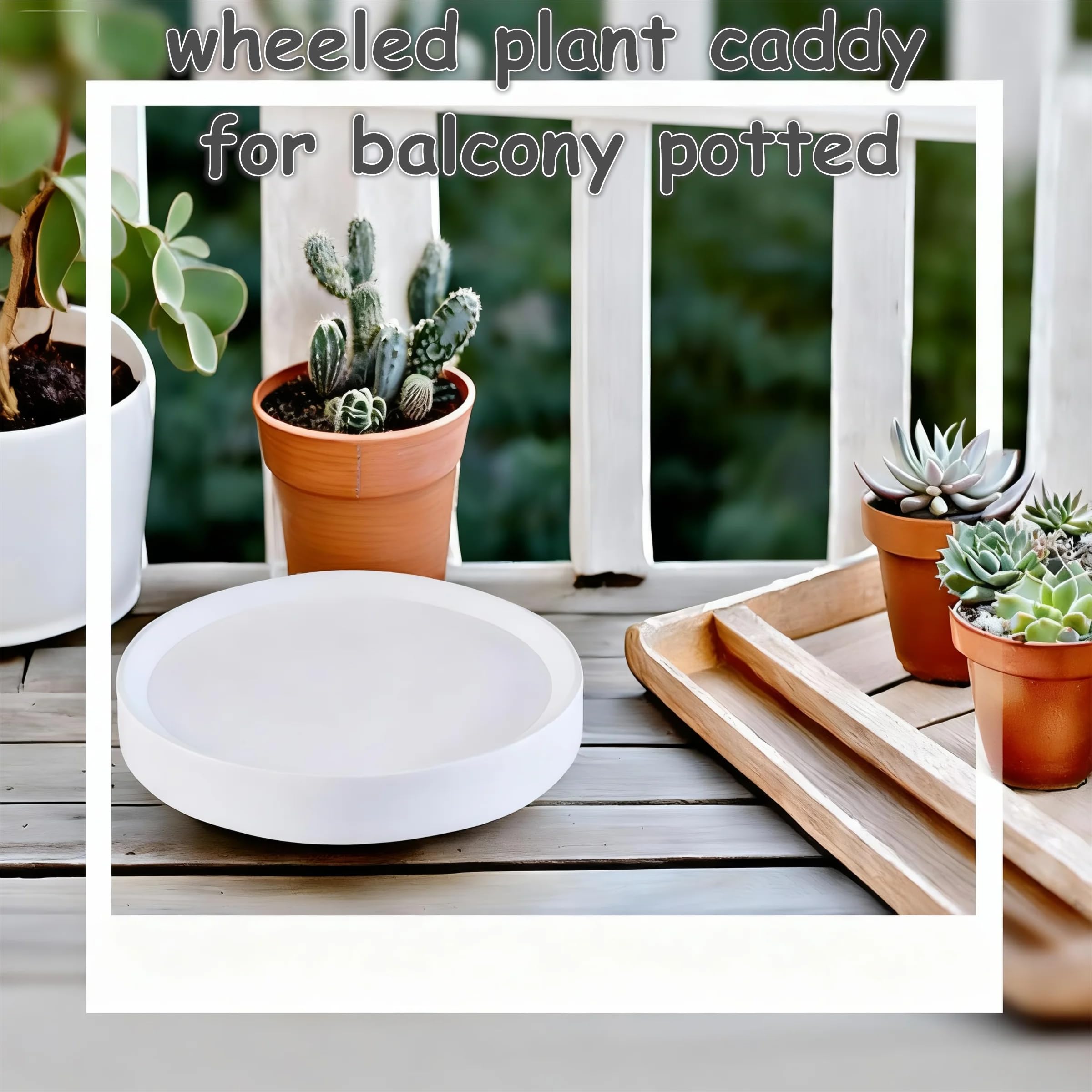 2 Stück Pflanzenroller mit versteckten Rollen, 30,5 cm,weiß, Pflanzen Caddy für schwere Lasten bis 80kg, mobiler Blumenkasten Untersetzer mit Rädern für Zuhause & Balkon