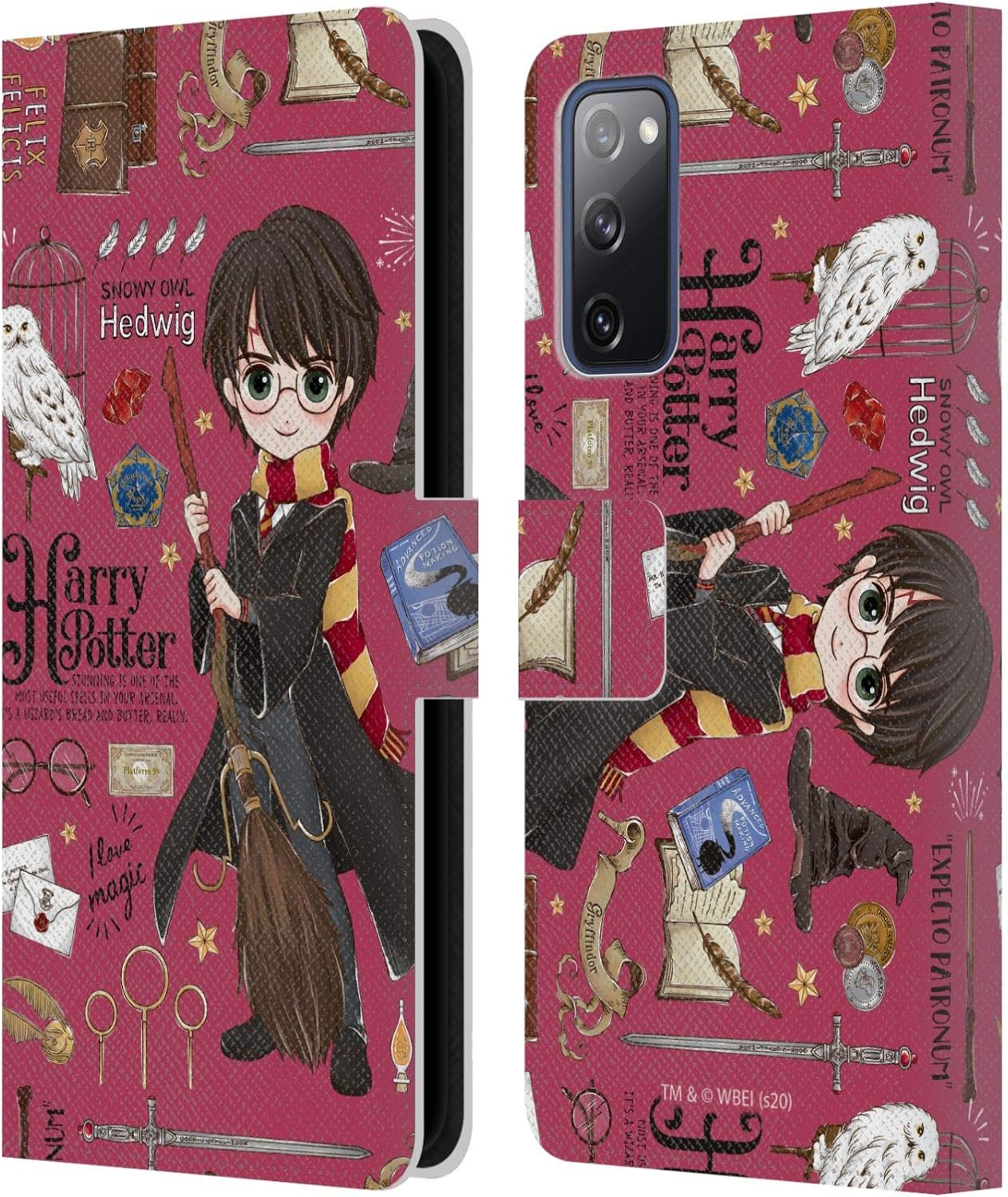 Head Case Designs Officially Licensed Harry Potter Harry Pattern Deathly Hallows XXXVII Leather Wallet Case Compatible with Samsung Galaxy S20 FE / 5G