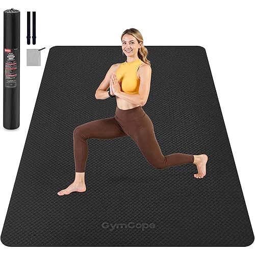 Extra Large Yoga Mat – 72"x48" or 78"x57", 1/4"–1/2" Thick Mat for Women & Men, TPE Non-Slip Pilates Mat for Home Gym, Yoga, Stretching, Meditation