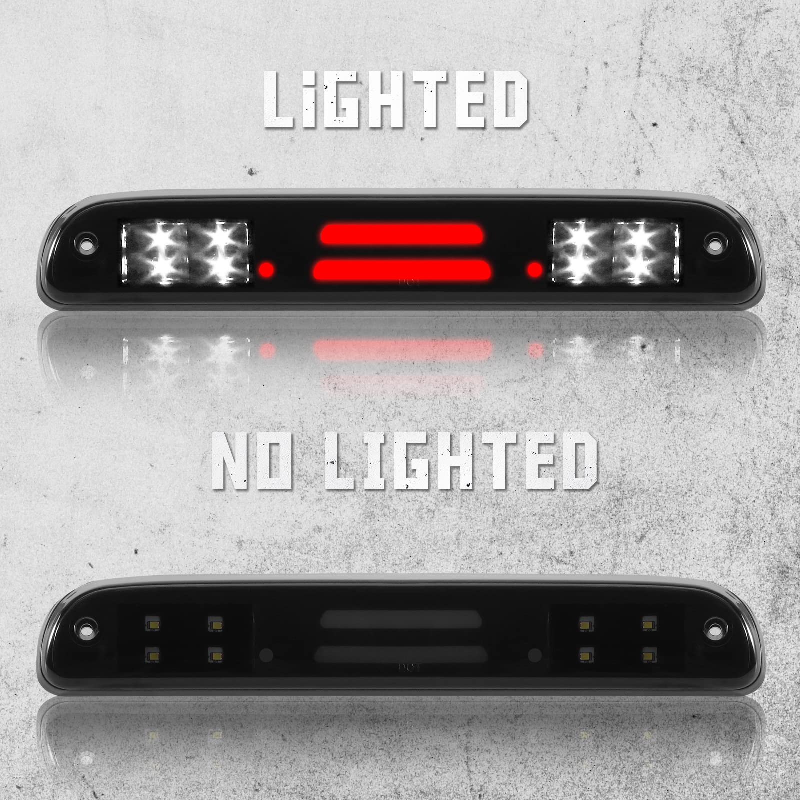 High Mount 3rd Stop Light Compatible with 1999-2016 Ford Super Duty/Ranger/Mazda B-Series Third Center Cargo Reverse Rear LED Brake Light Bar Taillight (Black Smoke)