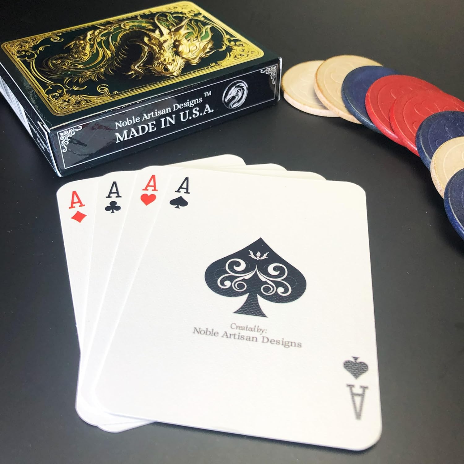 Dragon Playing Cards, Fantasy Art Poker Deck, Dragon Themed Deck, Unique Collector Cards (Green)