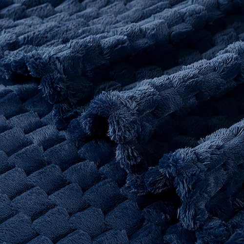 Miniatura 5 de FY FIBER HOUSE Manta de Forro Polar para Sofá 300GSM Súper Suave y Afelpada, Manta de Felpa para Entrepierna para Oficina, 50x60 Pulgadas, Azul