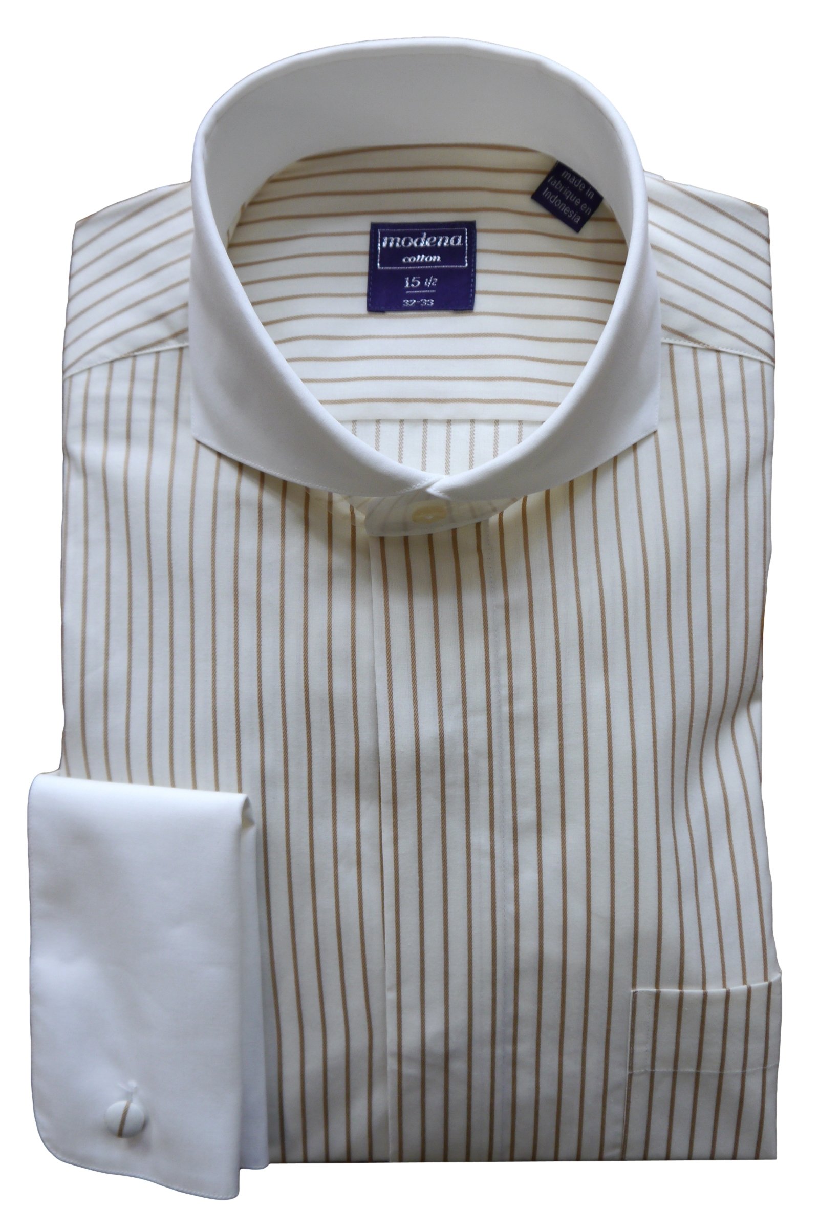 Modena Men's CLOR Regular Fit Long Sleeve Dress Shirt – 18 6-7 Neck, White | Cotton Blend Wrinkle Resistant Shirt - View #7