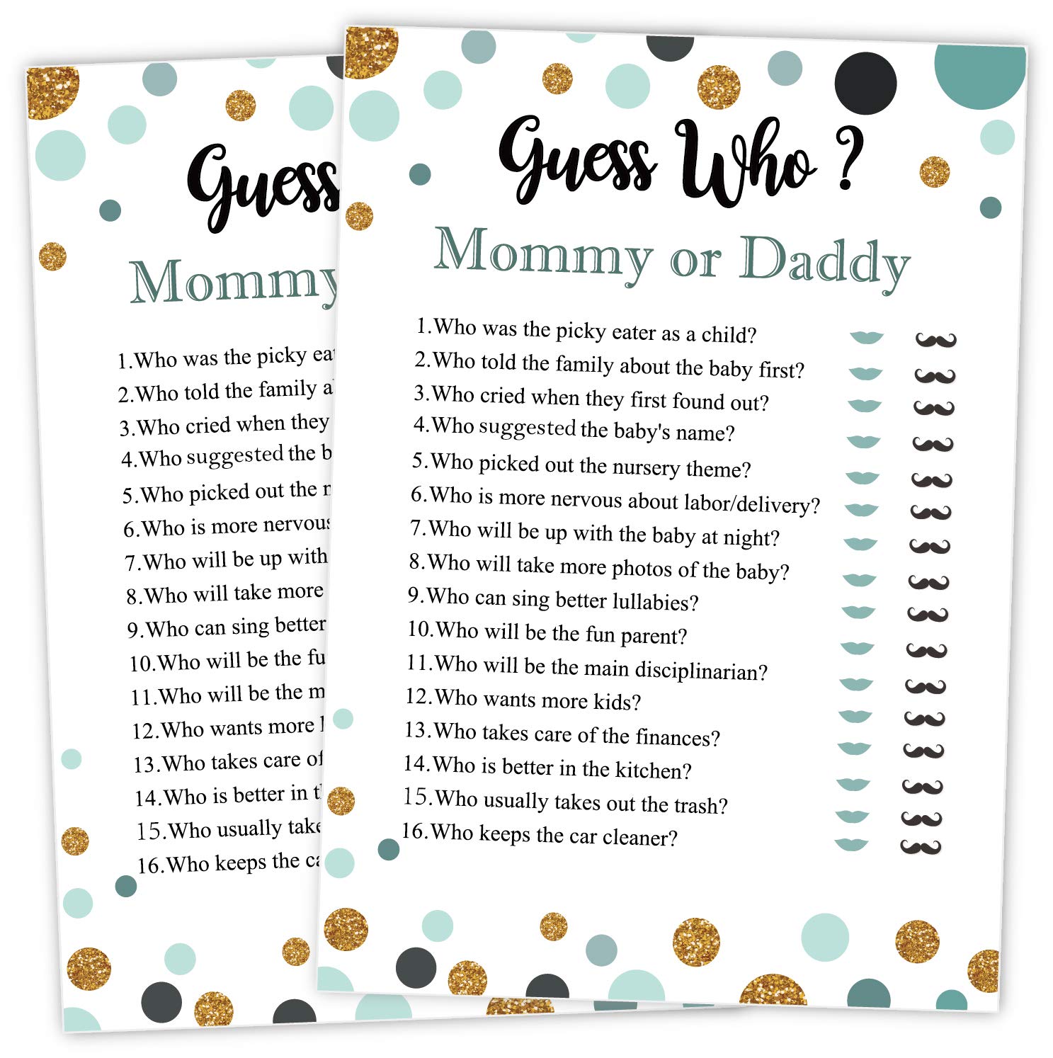 Printable Mommy Or Daddy Baby Shower Game Instant Download Bobotemp 