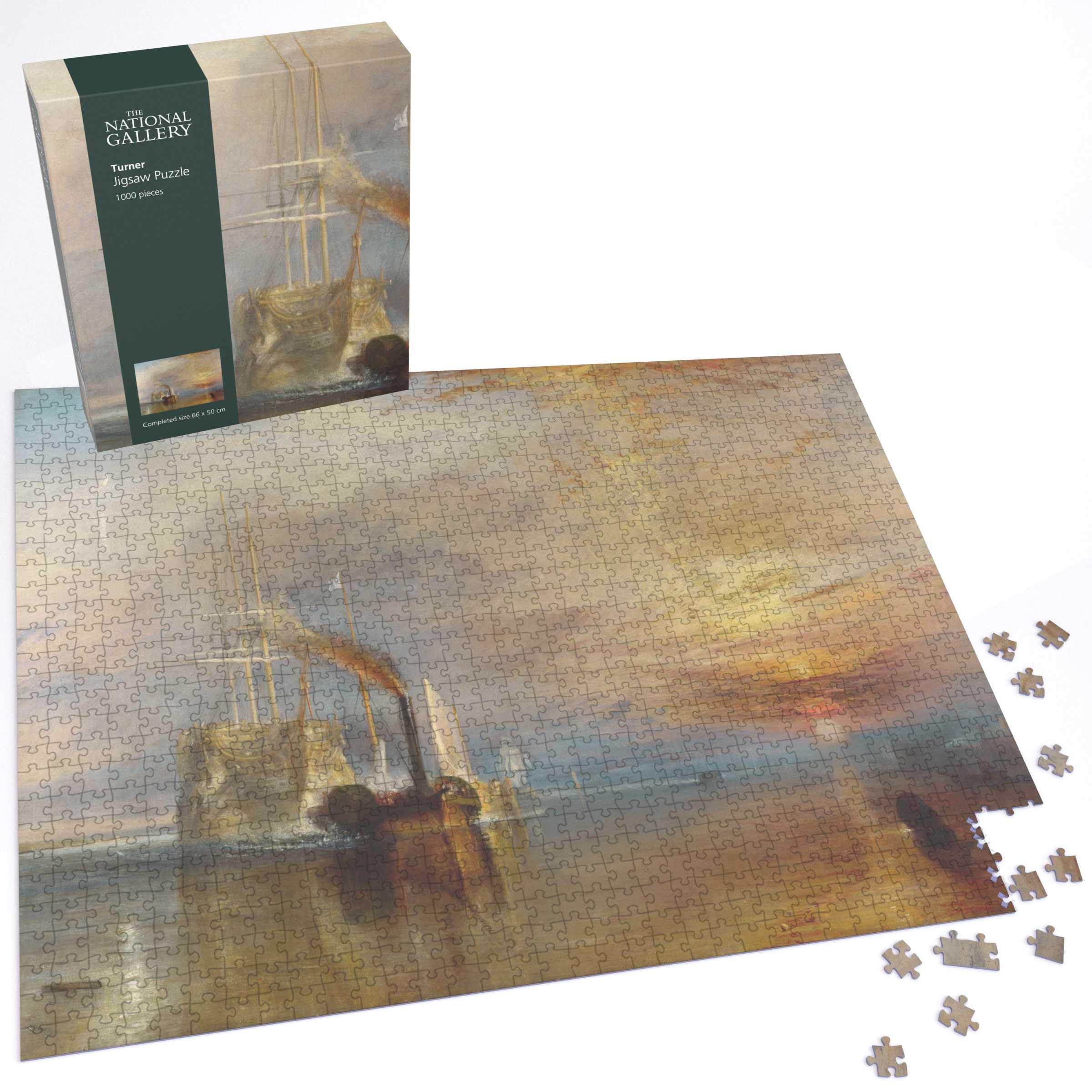 National Gallery Puzzle 1000 elementów - Temeraire walki - wyprodukowane w Wielkiej Brytanii - niezwykle szczegółowe - obraz Hi-Def - 100% deska z puzzlami z recyklingu