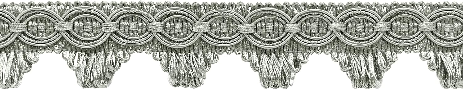 DÉCOPRO 1 1/2" (3.5cm) Scalloped Fringe Gimp | Fringe Trim # SF0150FG Pure Black #K9 (Jet Black) 10 Yard Value Pack (9.5m/30 ft)